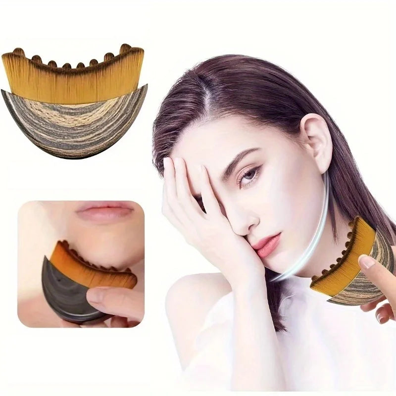 1PC Lymphatic Drainage Brush for Face & Body, Ergonomic Massager Tool, Fits Skin Contours, Detox & Relaxation