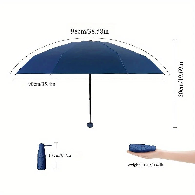 Compact Travel Mini Umbrella Uv Protection Capsule Umbrella 5 Fold Ultra Lightweight Sunshade Umbrellas Protable Manual