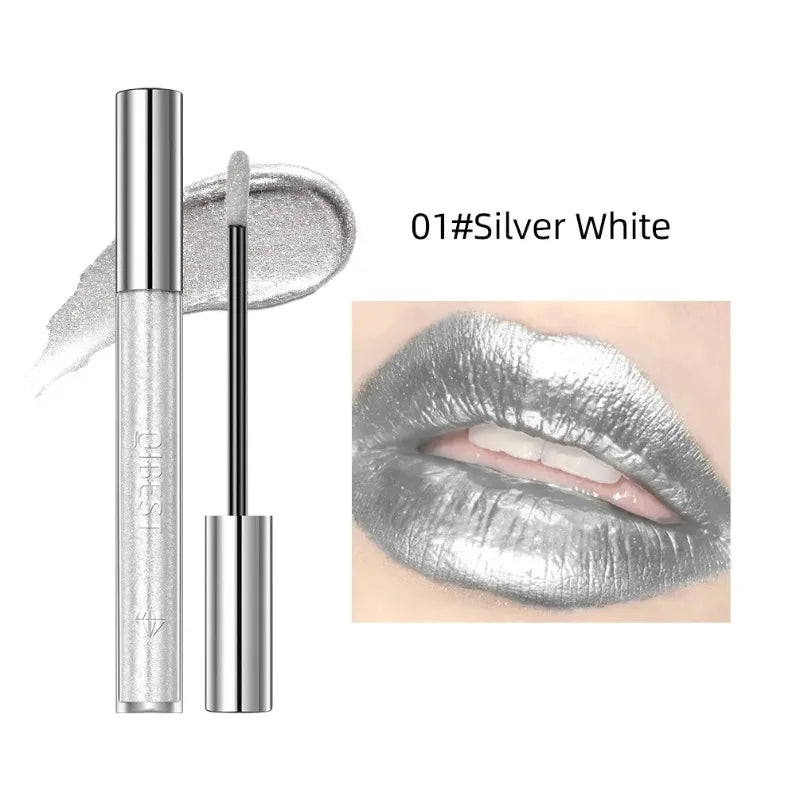 Diamond Liquid Lipstick Moisturizing Long-Lasting Makeup Mirror Gloss Sparkling Pink Lip Glaze Non Stick Cup Lip Gloss...