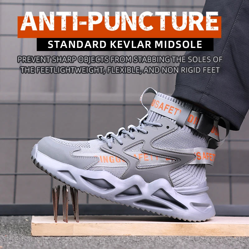Work Safety Boots Men Indestructible Steel Toe Cap Safety Shoes Breathable Work Sneakers Protective Work Shoes Footwear...