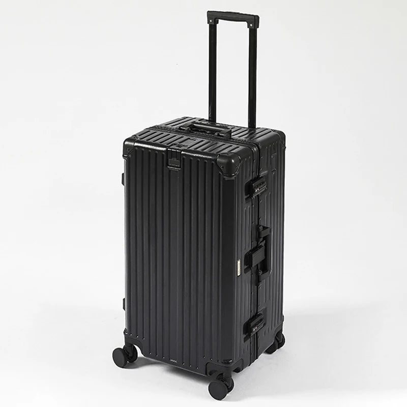 Aluminum Frame Suitcase TSA Password Trolley Case 36 inch Large Capacity Luggage with USB Cup Holder 20" 30" Travel Suitcases - Kimlud