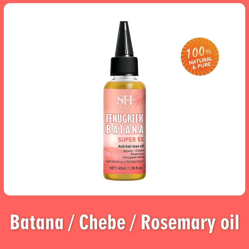 Naturals Anti-Hair Loss Oil Super 5x set African fast hair growth Chebe Batana oil butter Fenugreek hair regrowth treatment