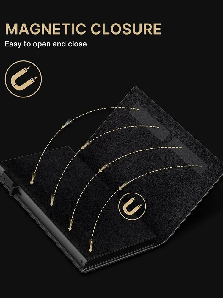 Customized Name Men's Card Holder High Quality Carbon Fiber Wallet RFID Blocking Pop-up Card Purse with Air Tag Positioning Slot