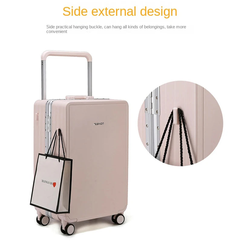 Travel Suitcase Aluminium Frame Wide Trolley Luggage Female Large Capacity Mute Universal Wheel Password Box Carry on...