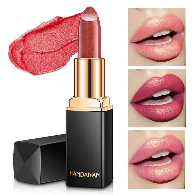 Brand Professional Lips Makeup Waterproof Shimmer Long Lasting Pigment Nude Pink Mermaid Shimmer Lipstick Luxury Makeup...