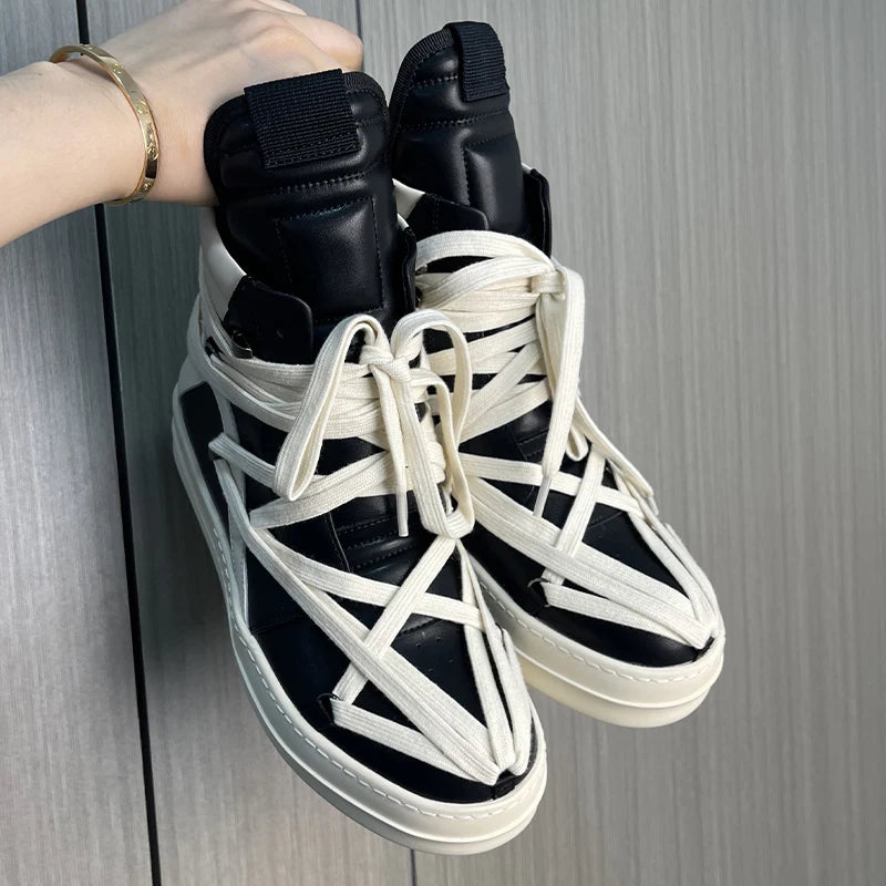 Men High Top Board Shoes Classic European American Heavy Industry Trend Five Pointed Star with Fashionable Shoes