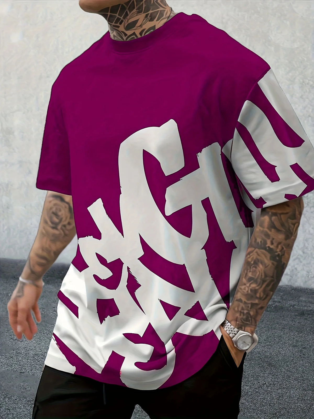 2025 New Summer Personalized Letter Printed Comfortable and Breathable Round Neck T-shirt Outdoor High Street Top