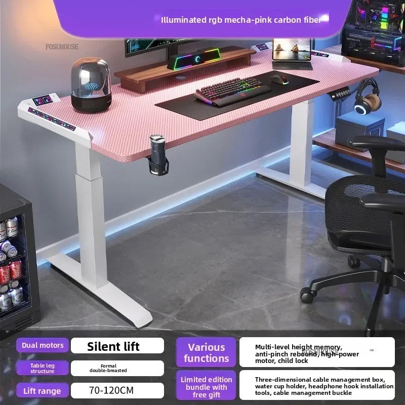 Height-adjustable Electric Computer Desk Office Furniture Bedroom Desktop Gaming E-sports Table Modern Home Office Study Desks Z - Kimlud