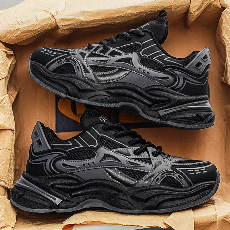 Men's Spring and Summer New Mesh Breathable Versatile Casual Sports Fashion Fried Street Thick-soled Heightening Dad Shoes