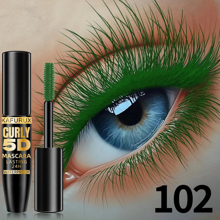 9 Colors 5D Silk Mascara with Big Eye Waterproof Lengthened Sweat-proof Long Lasting Purple Green Black Mascara Korean...