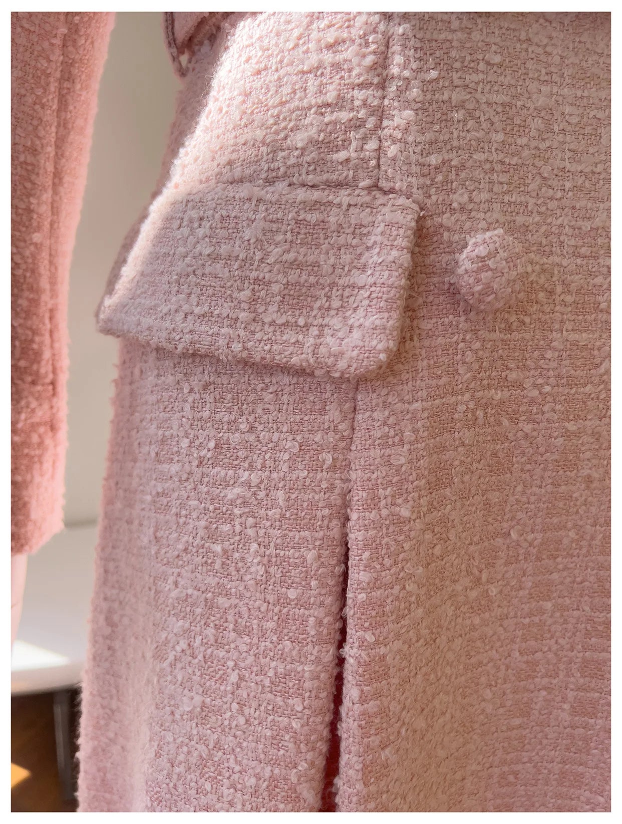 IEQJ Fashion Autumn Pink Woolen Coat Women Turn-Down Collar Double Breasted Sashes Tighten Waist Slim Blends Coat New