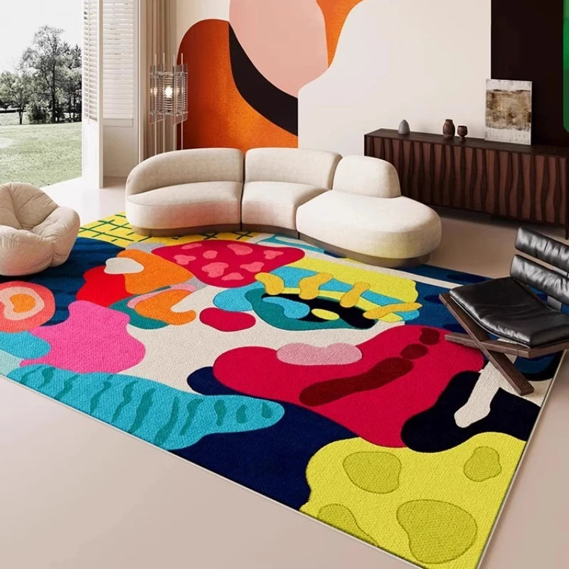 Special-shaped Living Room Carpet Dopamine Art Bedroom Rug Large Area Fashion Home Decoration Coffee Table Sofa Floor Mats Tapis - Kimlud