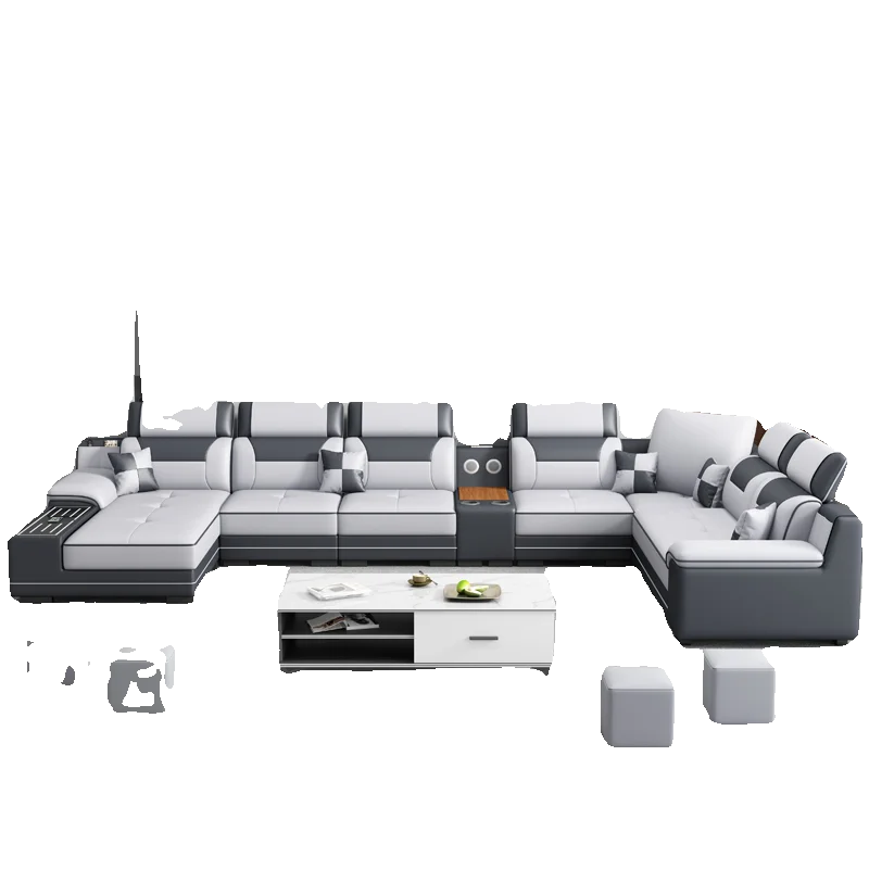 Fabric sofa modern simple living room combination large and small apartment furniture cat scratching skin leave-in technology cl