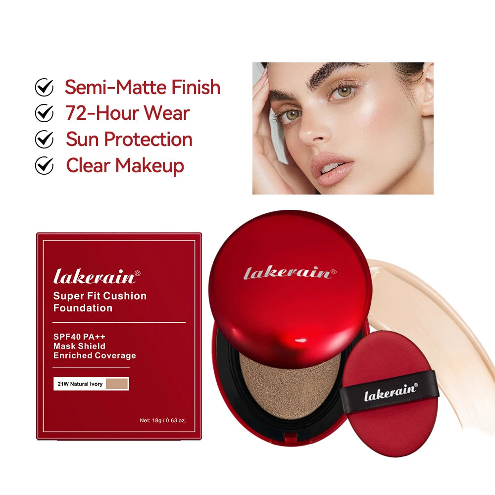 Sunscreen Cushion Foundation Fit Cushion Foundation Full Coverage Waterproof Long-lasting Concealer Long-lasting Makeup...