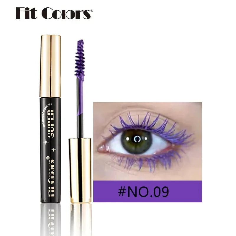 Colored Mascara Makeup 4D Silky Natural Long Eyelashes Mascara Waterproof Long-lasting Extension Thick Lasting Curling Mascara