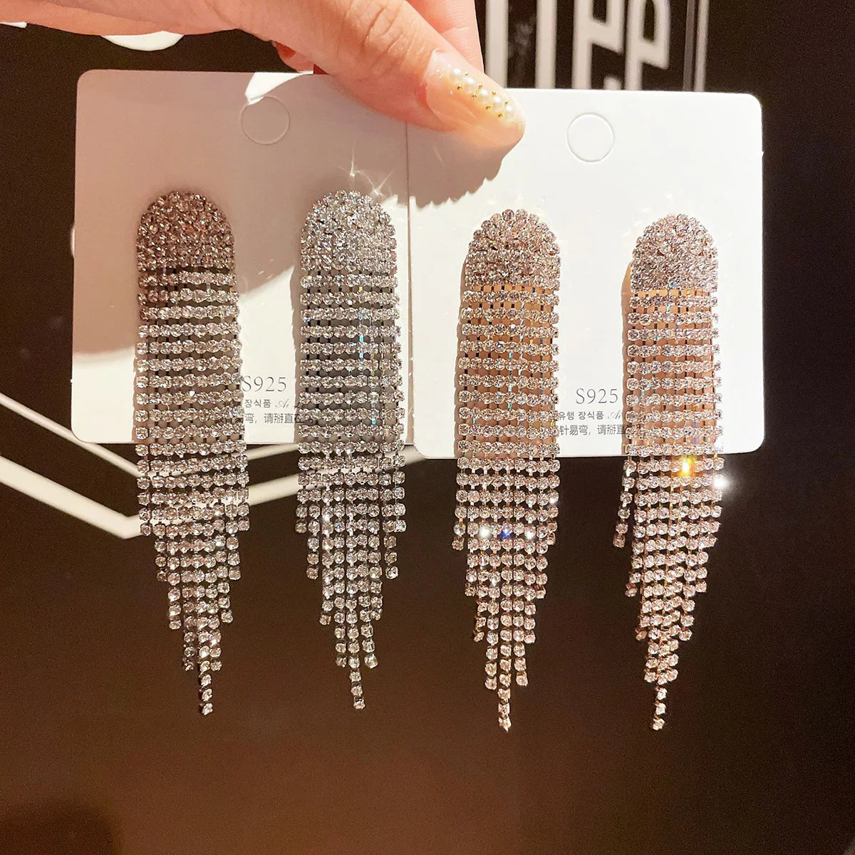 2PC Women's Fashion Copper Claw Chain Long Tassel Earrings Outdoor Travel Carnival Banquet Party Holiday Dressing Gift-233