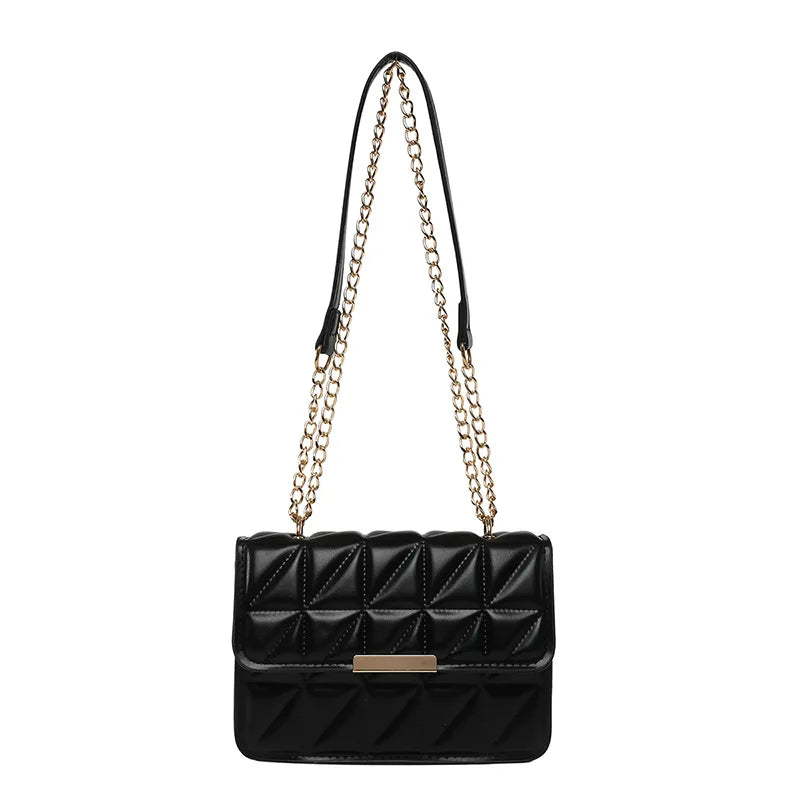 Elegant Korean Style Single Shoulder Chain Bag Simple Fashionable Streetwear Square Bag for Women Trendy Crossbody Bag - Kimlud