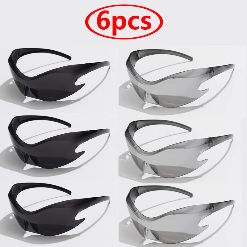 Women Men Unique Punk Style Sunglasses Luxury Brand Sports Goggle One Piece Sun Glasses For Male Cycling Hip Hop Shades UV400