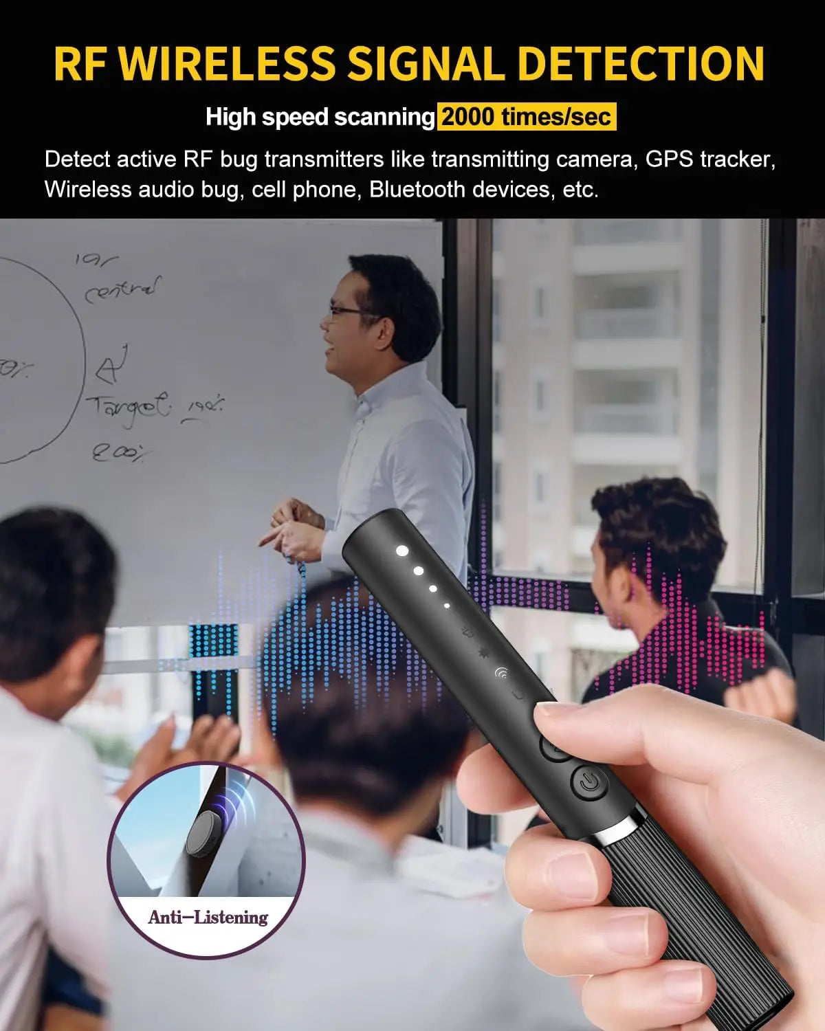 TINSOL Hidden Camera Detector GPS Tracking Device Recording Listening Device Detector Hotel Car Hidden Bugging Camera...