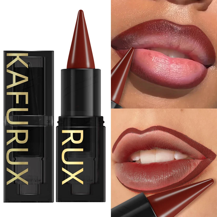 15 Colors Lipstick Waterproof Sexy Red Matte Contour Tint Lipstic Pen Long-lasting Lipliner Pen Non-stick Cup Lip Makeup for Wom