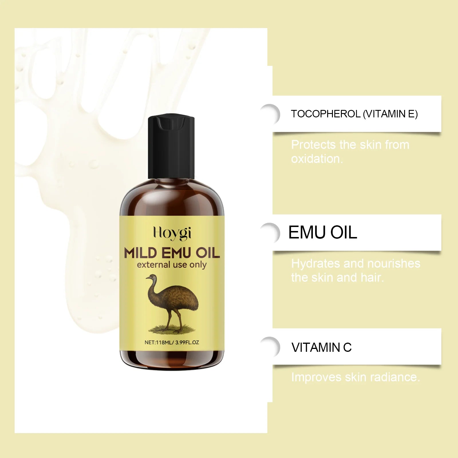 Moisturizing Anti-wrinkle Emu Oil Anti-aging Smoothing Fine Lines Intense Moisturizing For Skin And Hair Anti-dryness...
