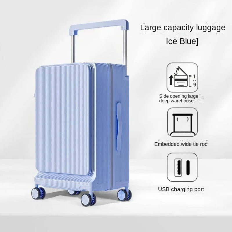 Large-capacity 30 inch 2026 New Side-opening Luggage Wide-handle Travel Suitcase 20 inch Carry-on Combination Lock Case...