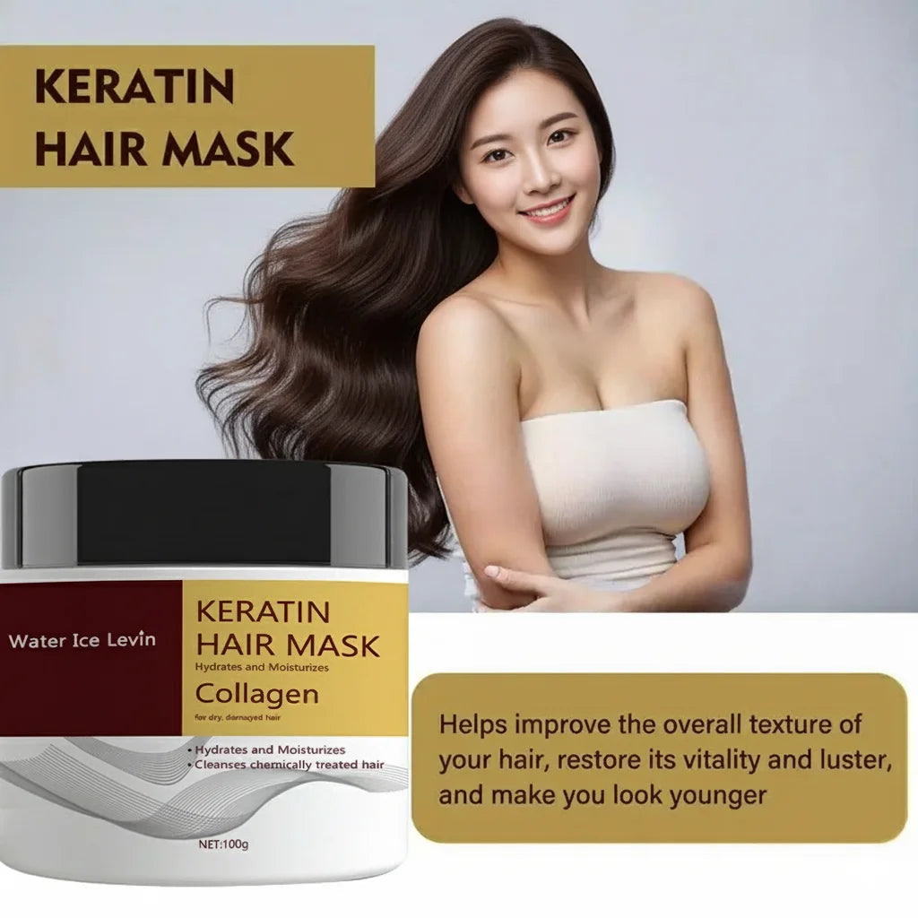 Keratin Hair Mask. Hydrolyzed Keratin Collagen. Hydrates Moisturizes. Repairs Dry Damaged Hair. Coconut Argan Oils....