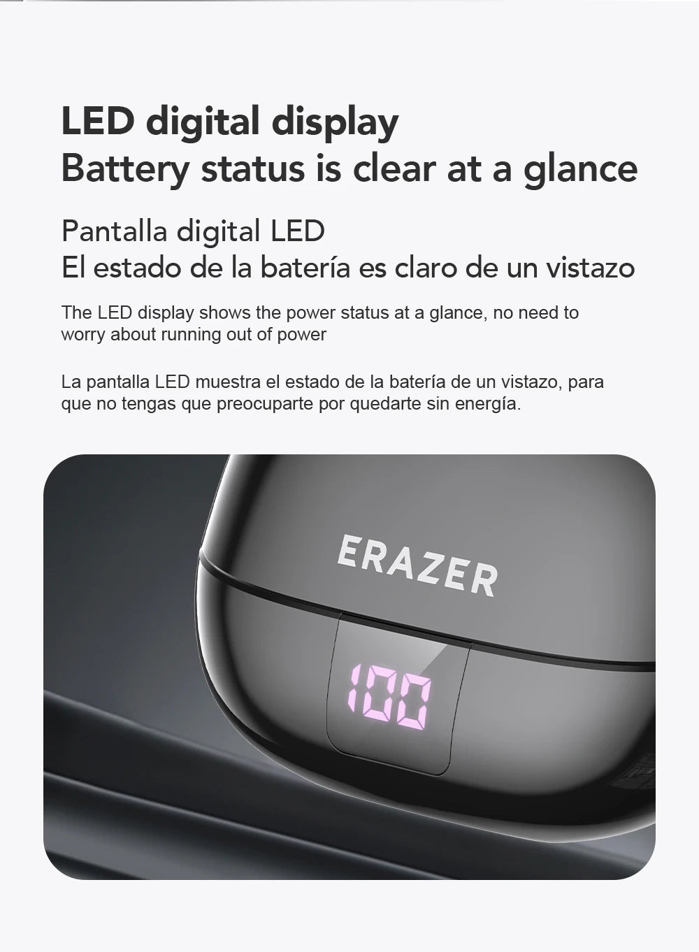 ERAZER XT66PRO Bluetooth Earphones ASMR Headsets DIY APP AI Translator Earbuds Wireless Headphones 13 Hours long life Display - Kimlud