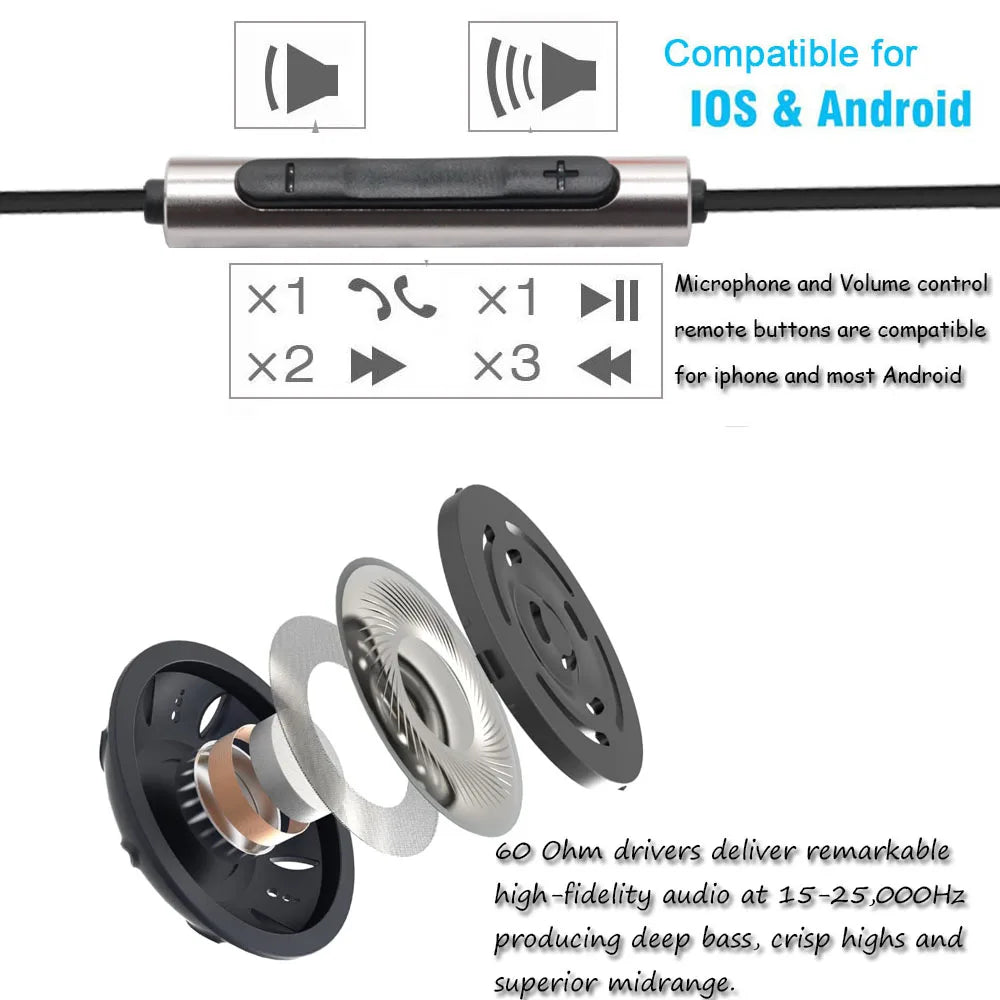 Poyatu Retro Headphone With Microphone Stereo Classic Open Hifi On-ear HD Earphones Foldable Portable Lightweight Headset