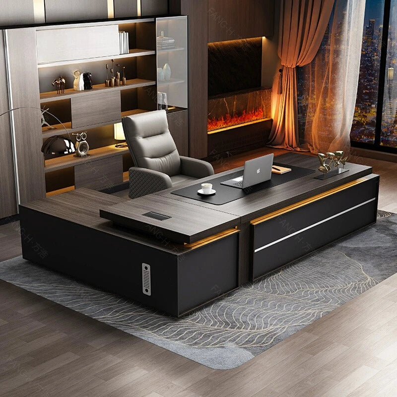 Designer Chinese Boss Table Simple Modern Chinese Reception Drawers Desks Cabinet Conference Unusual Bureau Meuble Furniture - Kimlud