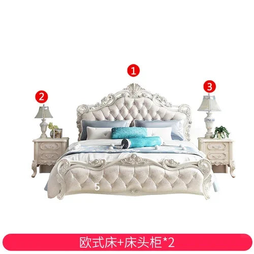 Princess Modern Designer Bedroom Set Double High End Bedding Luxury Bedroom Set Girl Design Letti E Mobili Nordic Furniture - Kimlud