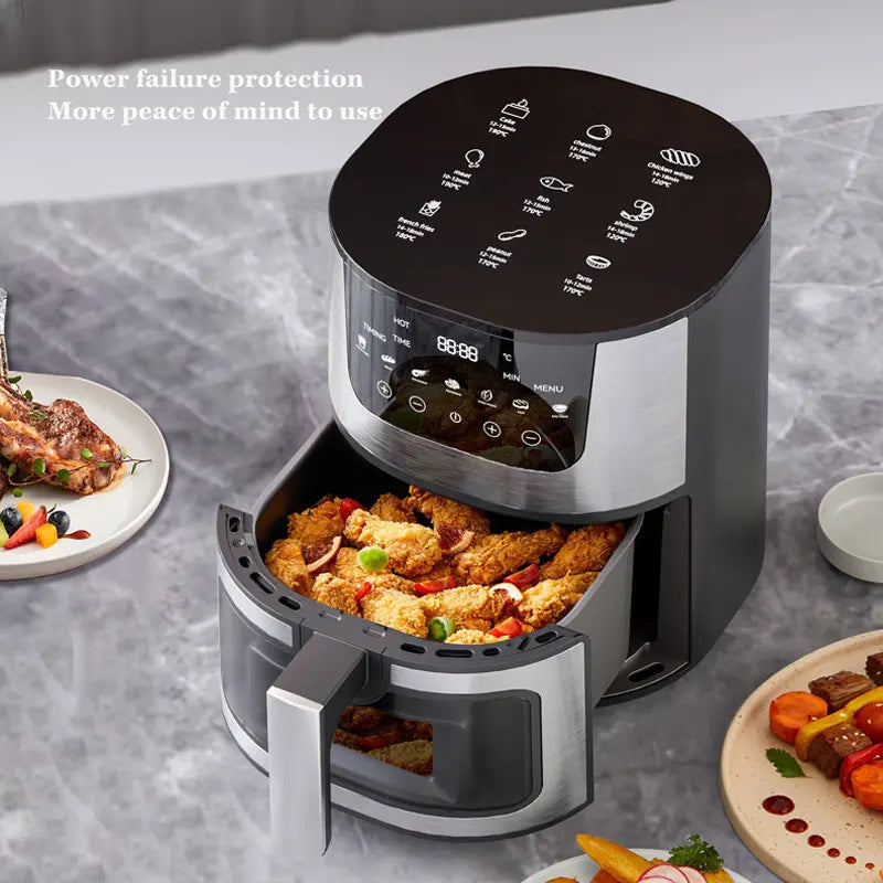 1250W Oil Free Air Fryer Oven LED Touch Panel Air Fryer Air Fryer Toaster Oven Combo with Presets Roast, Bake, Broil and...