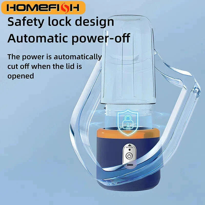 Portable Juicer Blender 400ml Electric Fruit Juicer USB Charging Lemon Orange Fruit Juicing Cup Smoothie Blender Machine 2cups