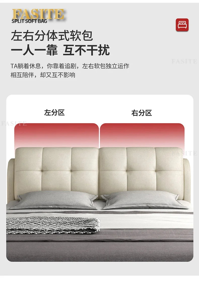 Premium High-quality New Arrival Technology Fabric Bed Small Unit, Master Bedroom, Large Bed, Light Luxury Nordic Fabric Bed