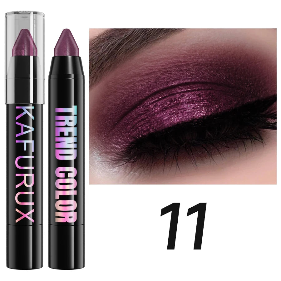 19 color 1pcs Smoky Dark Green Eyeshadow Pen Stick Waterproof Metallic Glitter Eye Shadow Highlighter Pencil Makeup Tool Cosmet