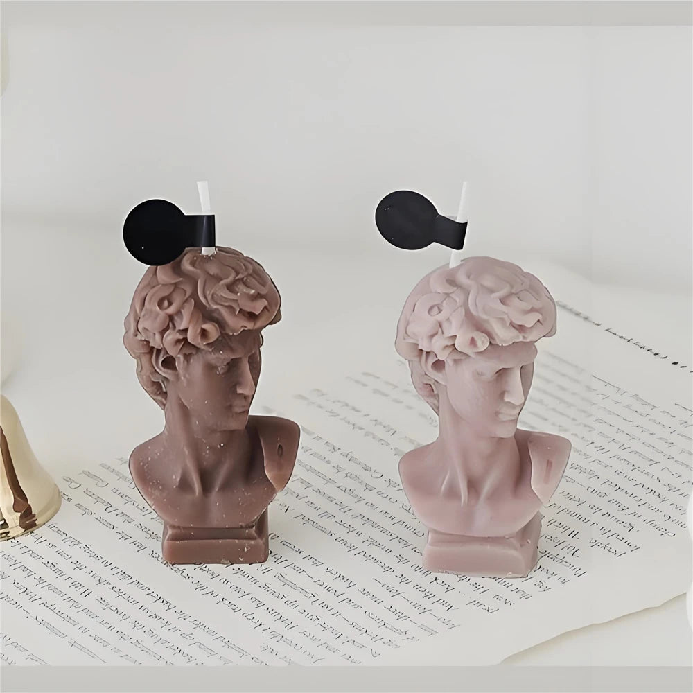 Fruit scented candles, natural plant scented white tea, lavender, David sculpted Aromatherapy candles 4.5X6.5cm