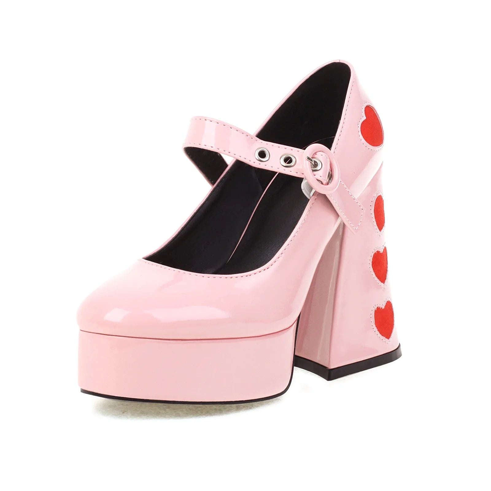 High Heeled Mary Jane Shoes Women's Straight Strap Thick Single Order Shoes 2025 New Retro Girls' Leather Shoes | Kimlud...