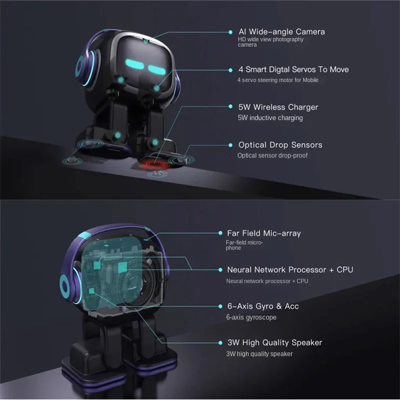 Smart EMO Robot Companion Ai Toy Cute Emopet Intelligent AI Voice Electronic Pet Mini Toys Robots Desktop Decoration Adult Gifts - Kimlud