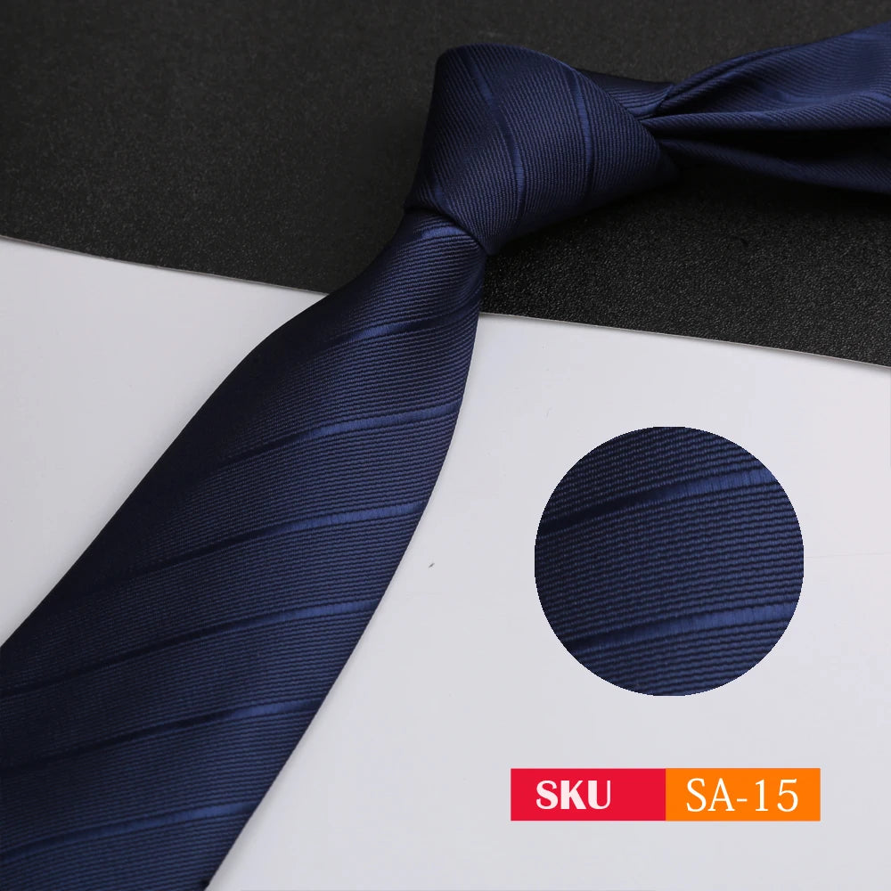 Luxury 8CM Mens Ties Necktie Solid Twill Stripes Plaids Ties For Man Groom Neck Tie For Business Party