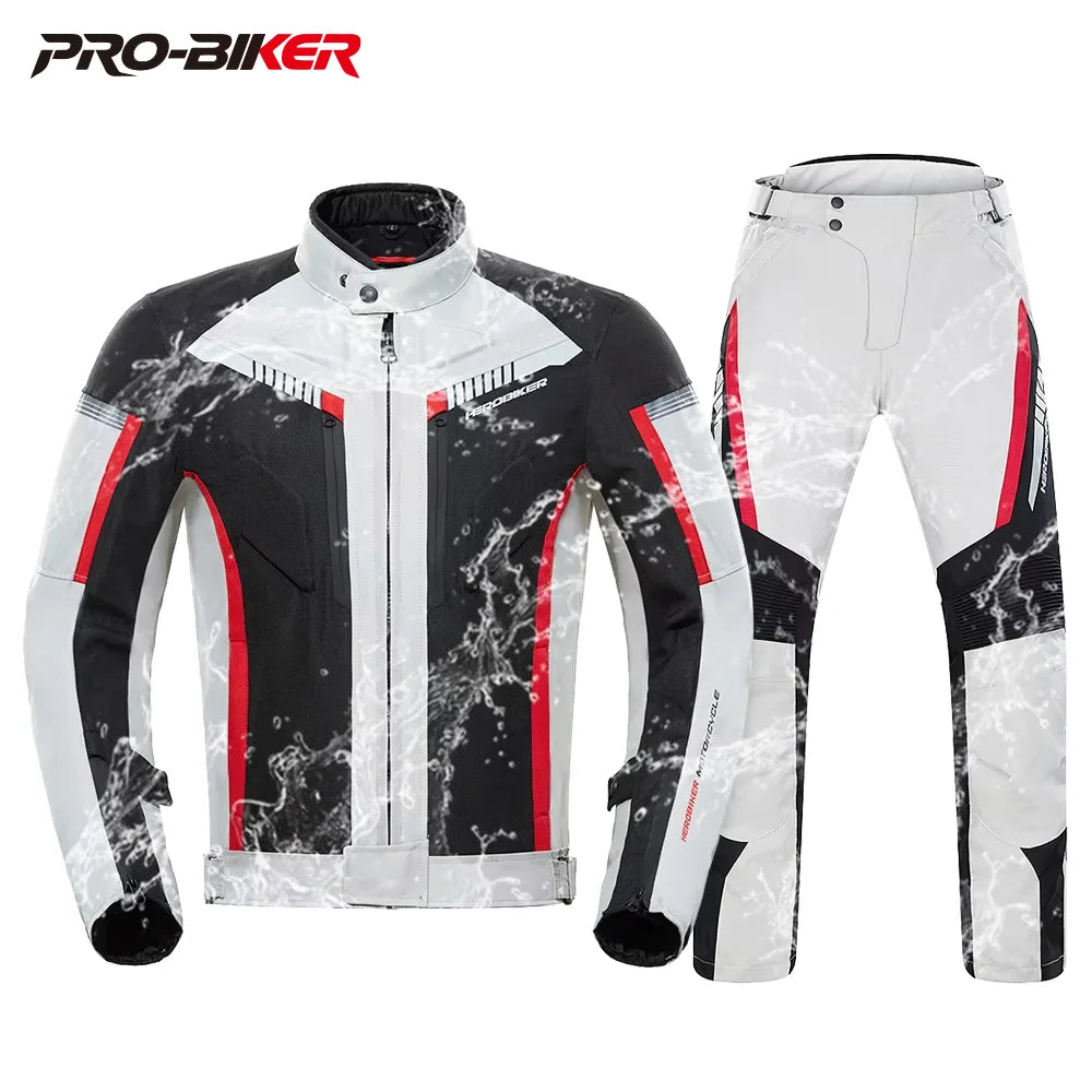 HEROBIKER Waterproof Motorcycle Jacket Man Racing Jacket Wearable Motorcycle Pants Moto Clothing With EVA Protection