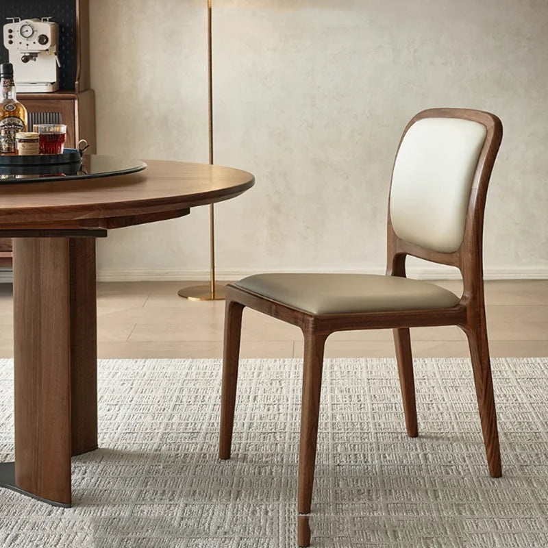 Wooden Modern Dining Chairs Living Room Space Saving Lounge Accent Dining Chairs Office Leather Muebles Postmodern...