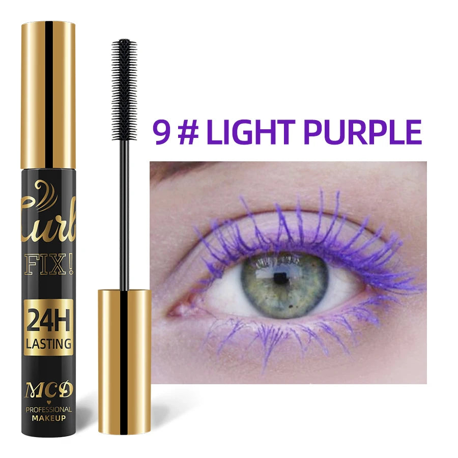 5D Waterproof Mascara Vibrant 9 Color-Lasting Curl Ink Formula -Eyeliner Extension Blue Green Black Eye Makeup Cosmetic