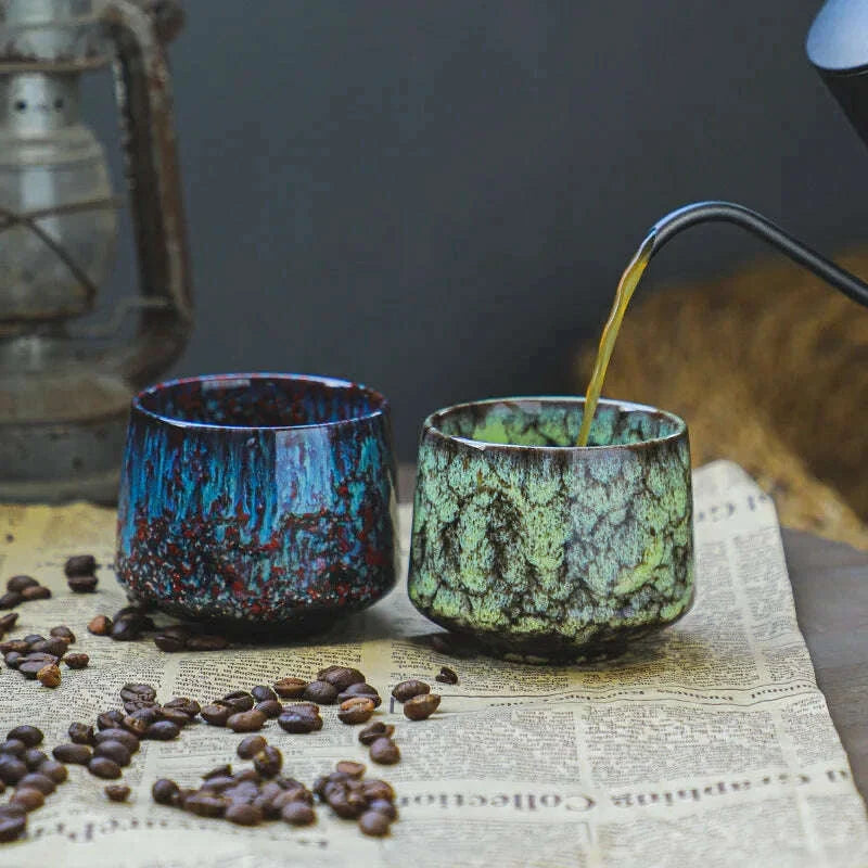 Best Selling Colorful Reactive glaze Ceramic Coffee Mug 170ml Ceramic Espresso Tea Cup Home Office Lacquered water cups