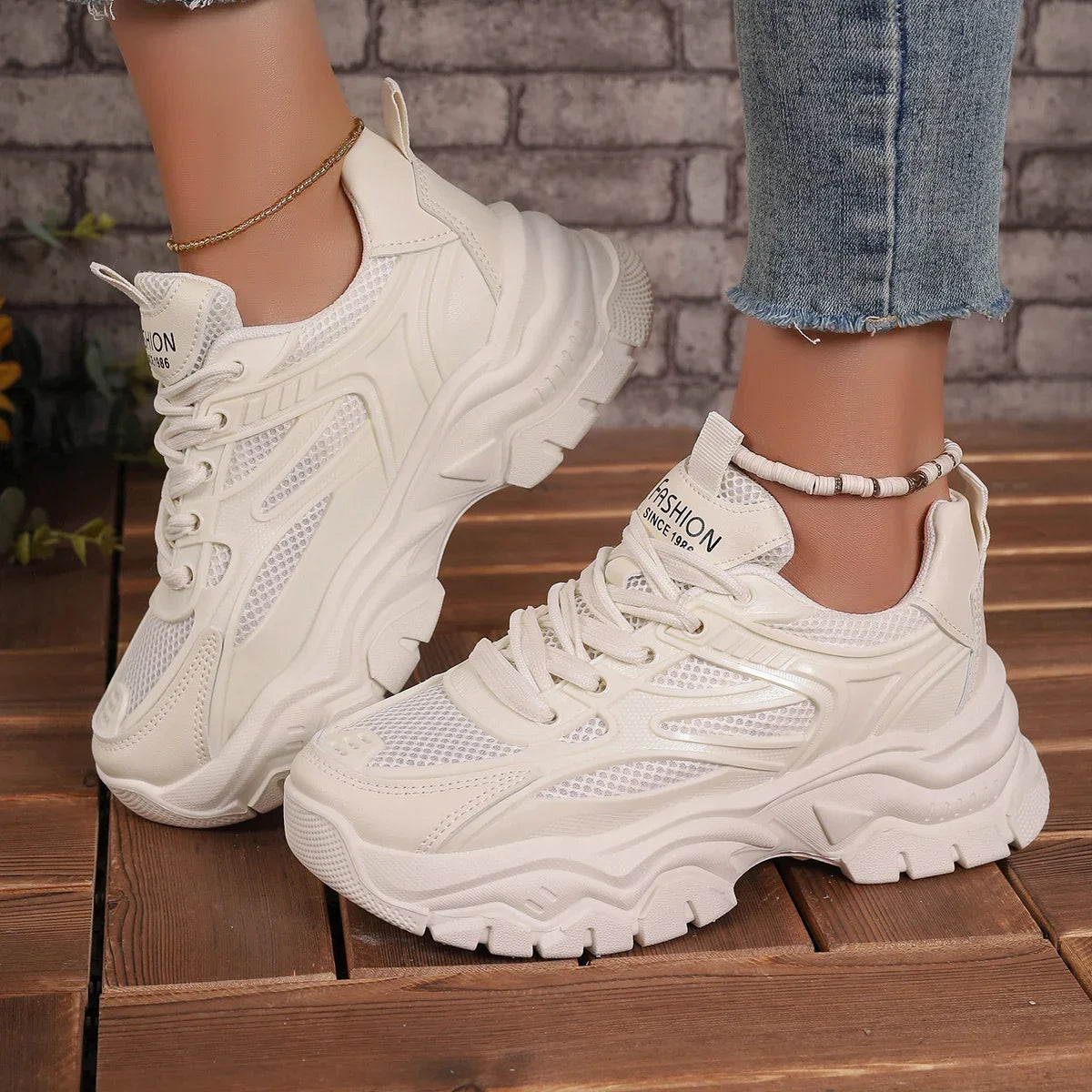 Women Sneakers 2024 New Fashion Chunky Sneakers Women Outdoor Tennis Platform Sports Shoes for Women Lightweight Designer Shoes - Kimlud