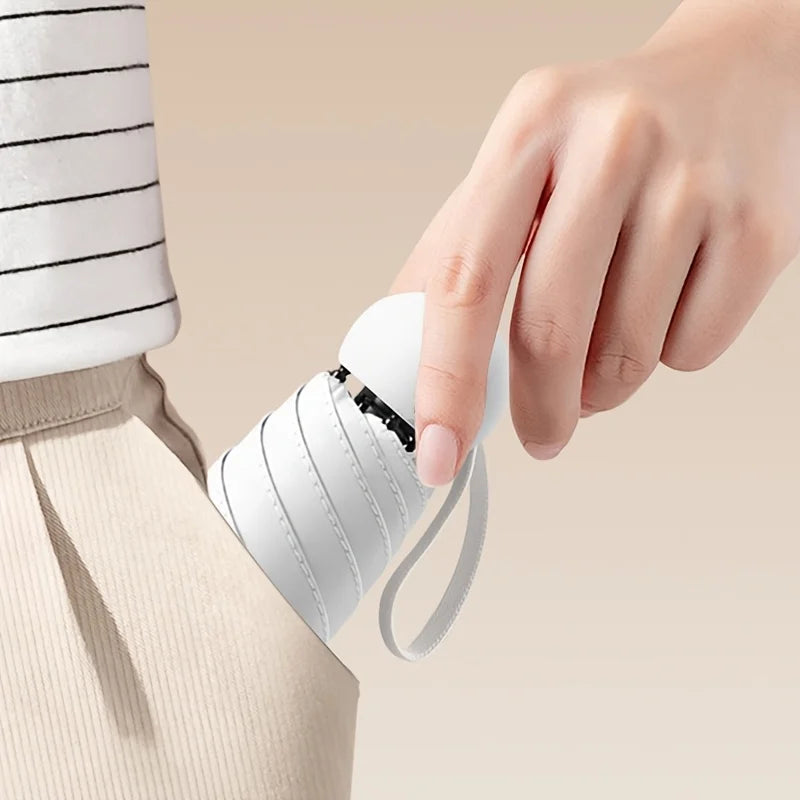 Compact Travel Mini Umbrella Uv Protection Capsule Umbrella 5 Fold Ultra Lightweight Sunshade Umbrellas Protable Manual