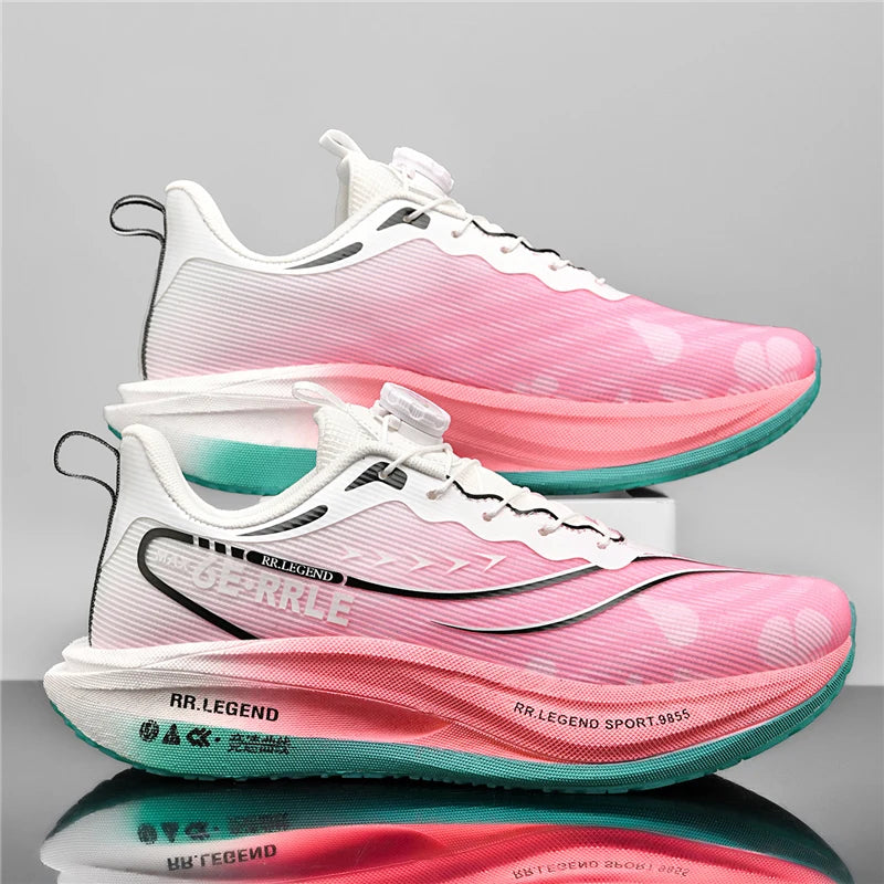 Professional Sports Running Shoes For Men Marathon Air Cushion Carbon Plate Double-layer Mesh Women Athletic Racing Sneakers - Kimlud