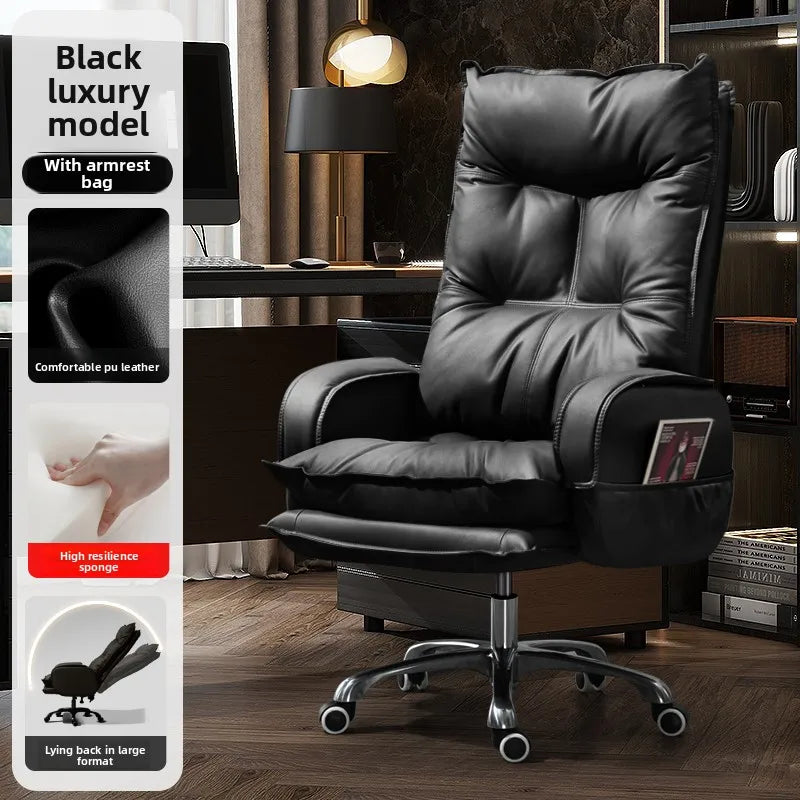 Boss chair, comfortable for home use, sedentary office chair, business sofa, study seat, reclining option | Kimlud...
