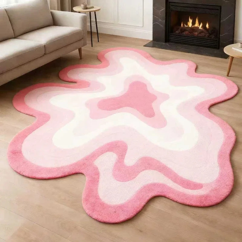 VIKAMA Dopamine Abstract Plush Rug Soft And Comfortable Irregular Shaped Rug For Living Rooms And Bedrooms Home Decoration - Kimlud