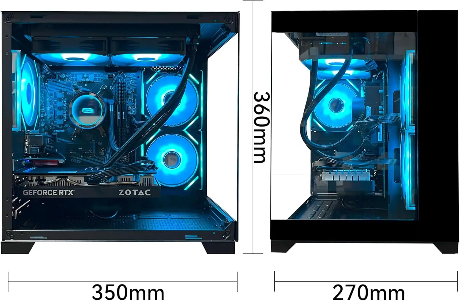 Desktop Computer, Ryzen 7 5700X,RTX 5060,32GB DDR4 RAM and 1TB M.2 NVMe SSD, 240 Liquid Cooler, ARGB Fans,Game Design Office