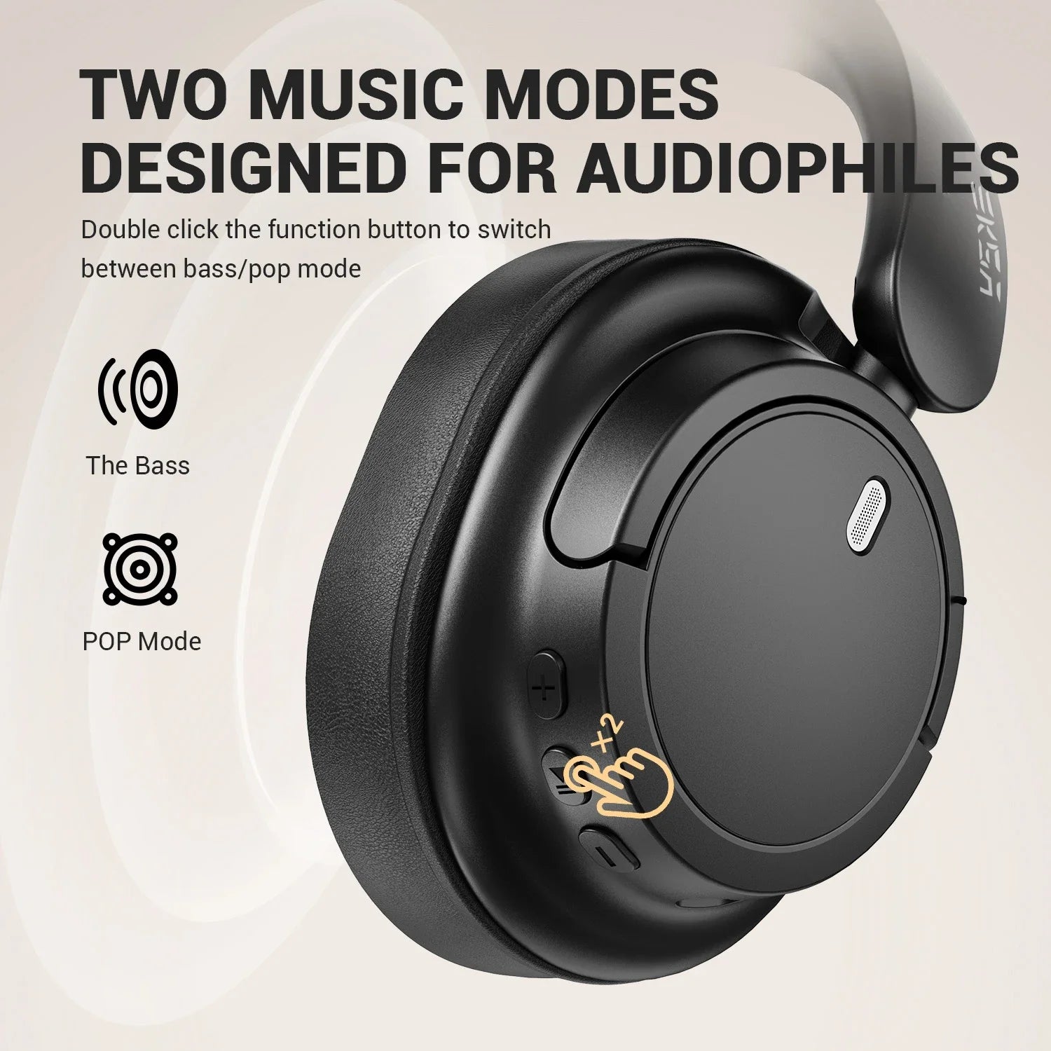 Oneodio EKSA V16 Wireless Headphones Bluetooth 5.3 Over Ear Headset With Mic Bass/Pop Mode Hi-Res HiFi Wired Headphones 90H APP